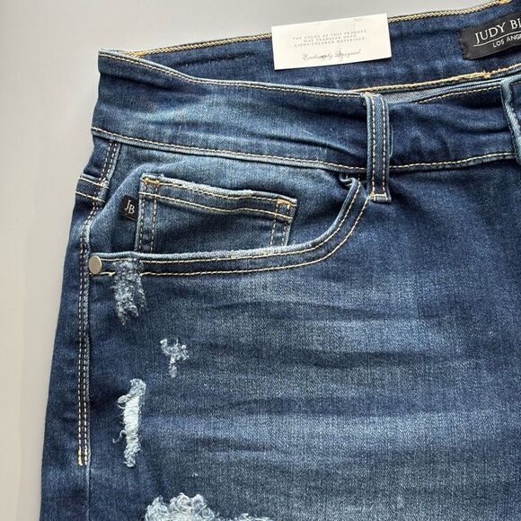 Judy Blue Mid-Rise Patch Cut Off Shorts denim jean size  3XL new - Picture 10 of 12